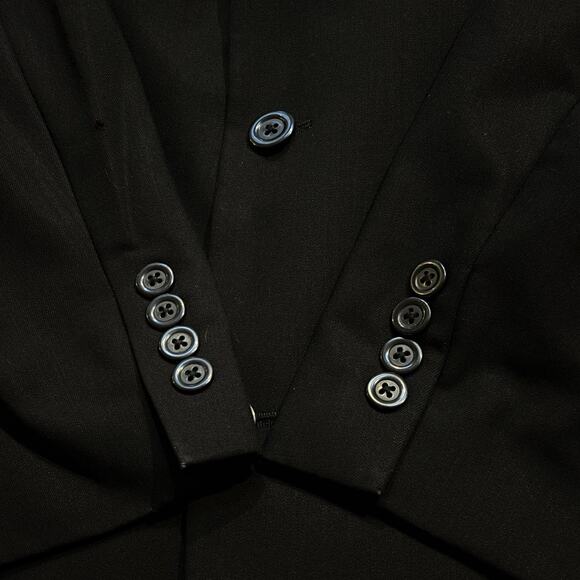 DKNY Essentials Blazer 46R Black 3 Button Wool Jacket Classic Fit Sport Coat - Picture 3 of 7